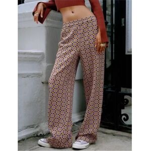 Urban Outfitters Colette Wide Leg Trouser Pants Sz Small 70s Floral Retro